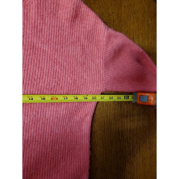 Open Edit‎ Small Pullover Sweater Ribbed Knit Women Hot Pink Barbie Crew Neck - Picture 6 of 9